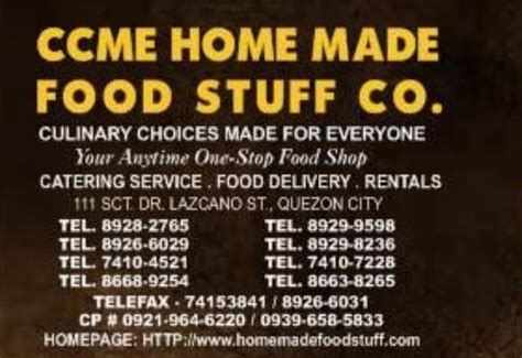 CCME Homemade Foodstuff Co. .